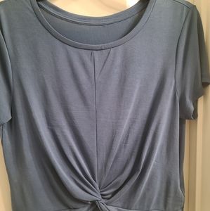 Calm Blue swirl in front T